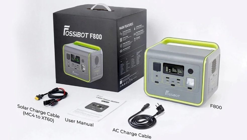 FOSSiBOT F800 Portable Power Station, 512Wh Solar Generator with LifePO4, 800W
