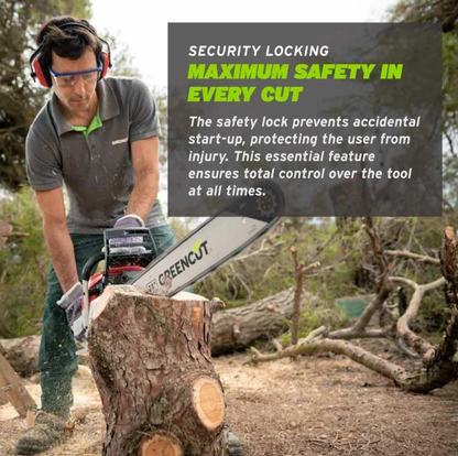 Greencut GS750X 2-stroke petrol chainsaw, 75cc, 4.8hp