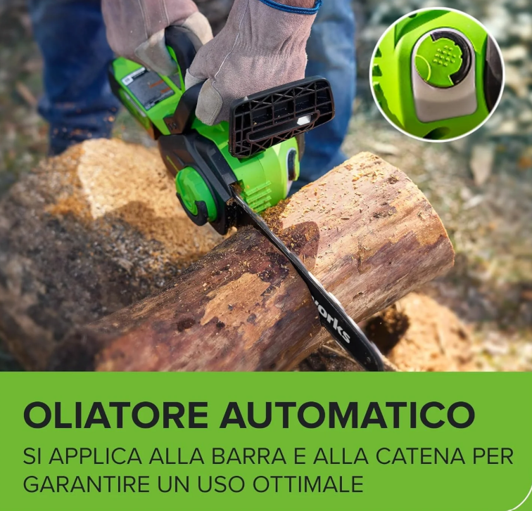 Greenworks G40CS30IIK2 Battery Chainsaw, 12-Inch (30cm) Bar Length