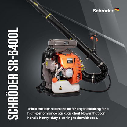 Schröder SR-6400L Backpack Gas Leaf Blower, 3.7 HP Engine