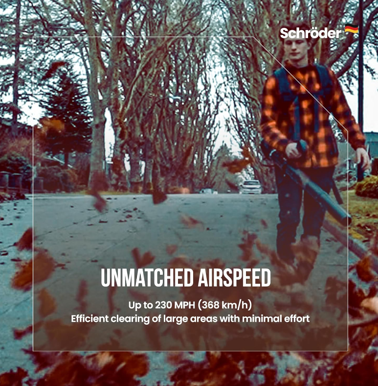 Schröder SR-6400L Backpack Gas Leaf Blower, 3.7 HP Engine