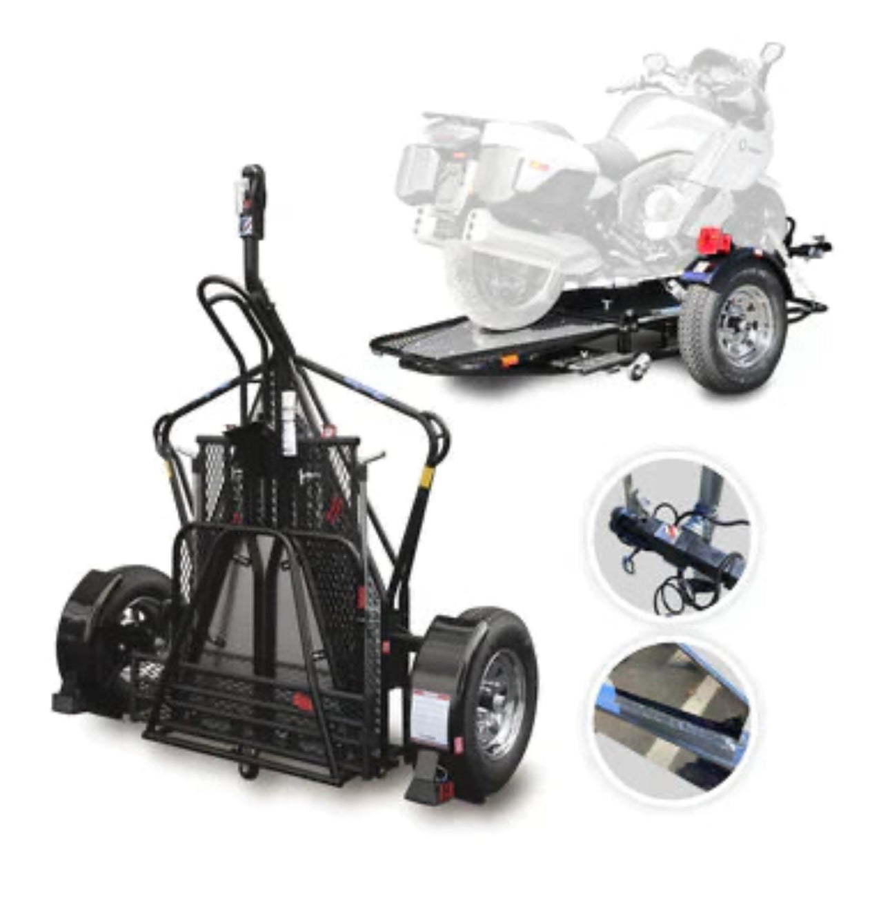 Single Ride-Up SRL Stand-Up™ Motorcycle Trailer