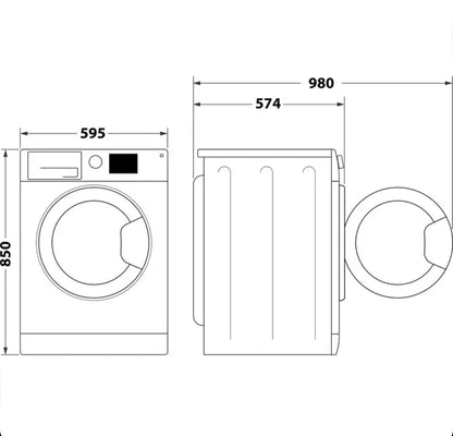 Hotpoint 8KG/6KG White Freestanding Washer Dryer ndb8635wuk