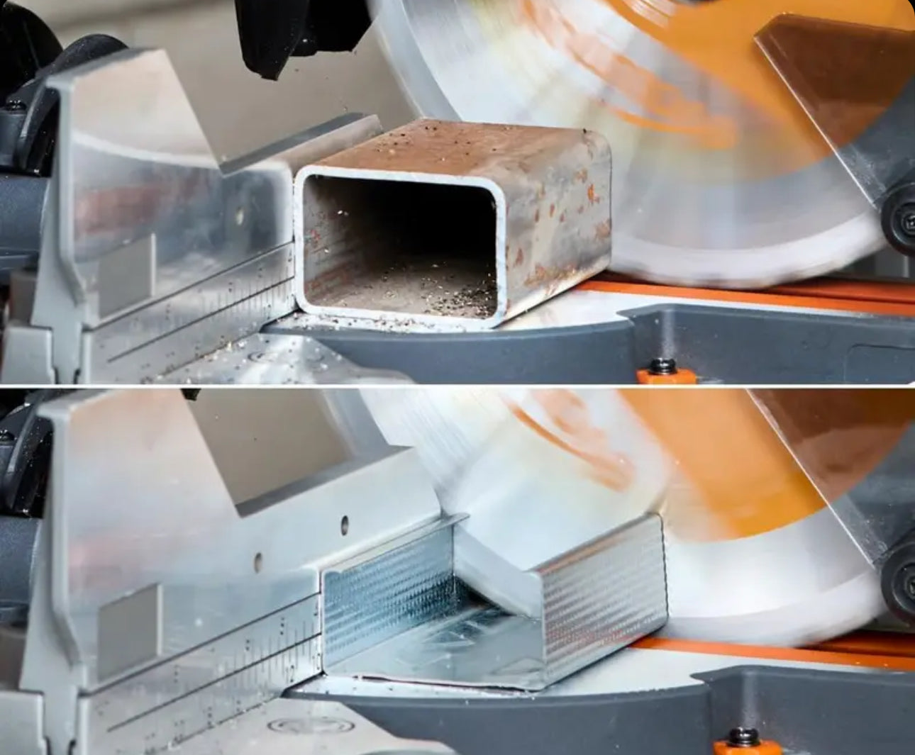 Evolution Power Tools R255SMS-DB-Li Cordless double-sided sliding mitre saw 2x 18 V Li-Ion EXT including multi-material blade for cutting wood