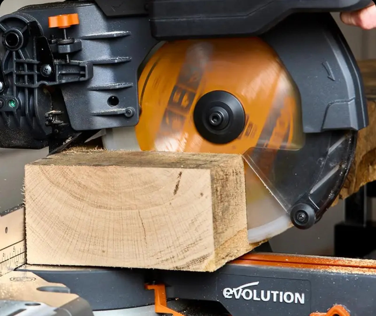 Evolution Power Tools R255SMS-DB-Li Cordless double-sided sliding mitre saw 2x 18 V Li-Ion EXT including multi-material blade for cutting wood