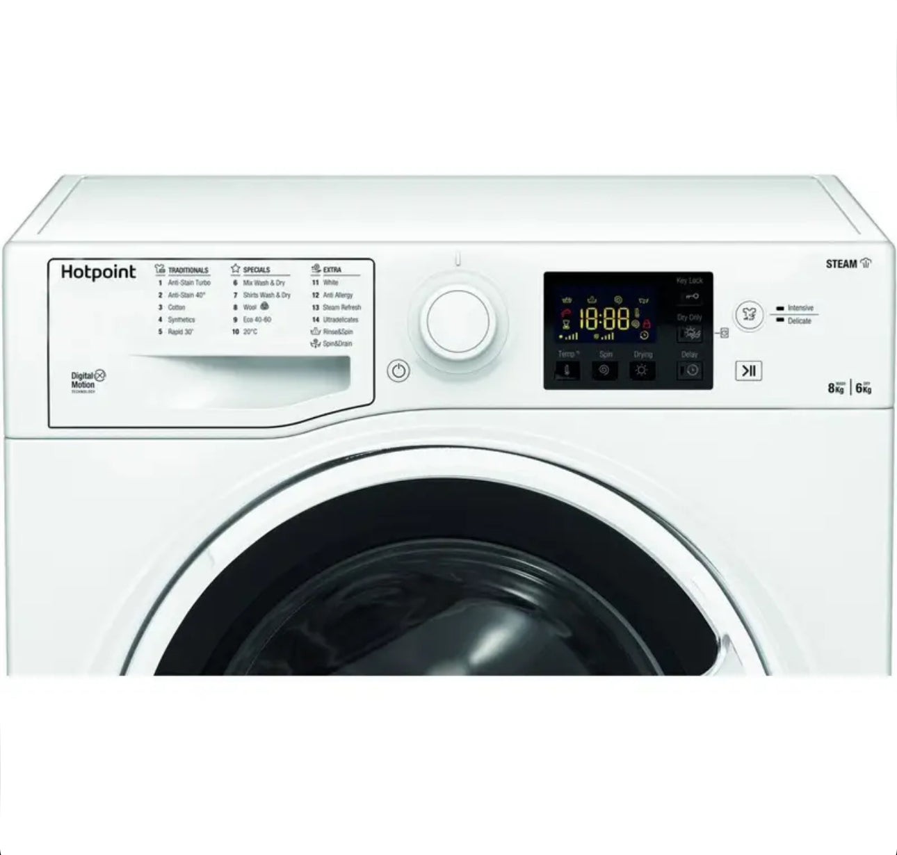 Hotpoint 8KG/6KG White Freestanding Washer Dryer ndb8635wuk